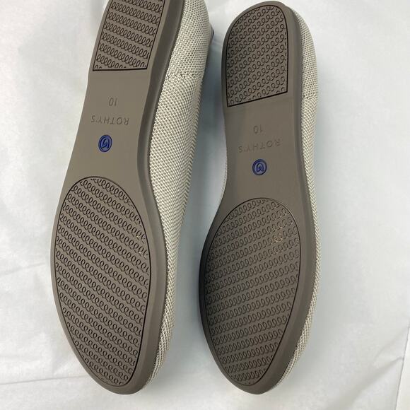 Rothys The Flat Light Gray Knit Round Toe Ballet Flats Slip-On Shoes Size W10 - Picture 5 of 8